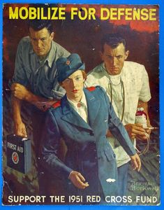 1951 Red Cross Window Card Poster: 'Mobilize For Defense' by …