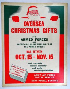 1952 Poster: 'Overseas Christmas Gifts for Armed Forces'