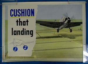 1952 Korean War Navy Aviation Poster: 'Cushion That Landing' 19-3/4 …
