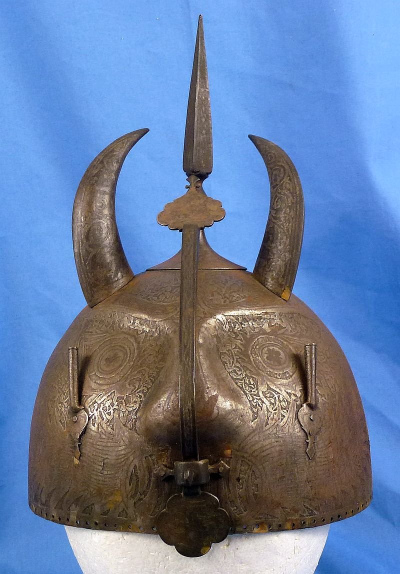 Persian Kula Khud Devil Mask Iron Helmet — image 2