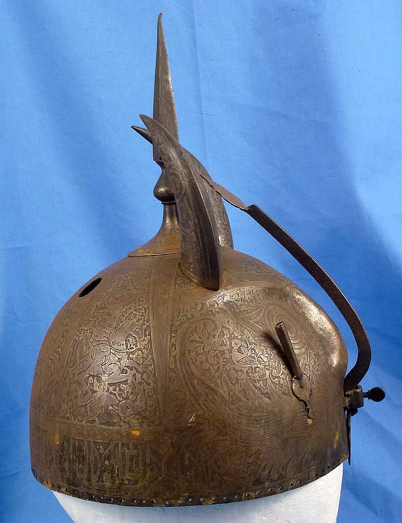 Persian Kula Khud Devil Mask Iron Helmet — image 3