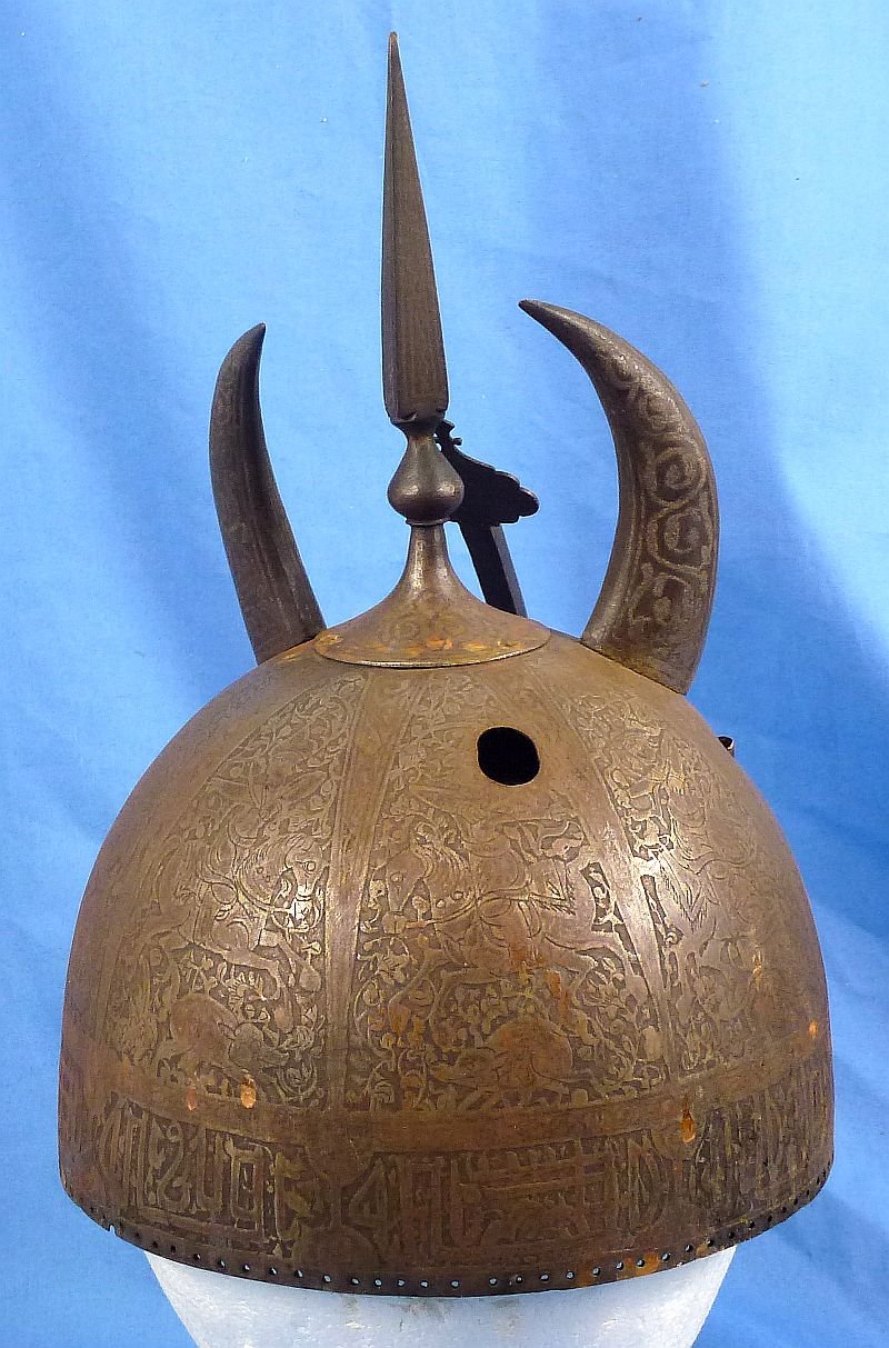 Persian Kula Khud Devil Mask Iron Helmet — image 4