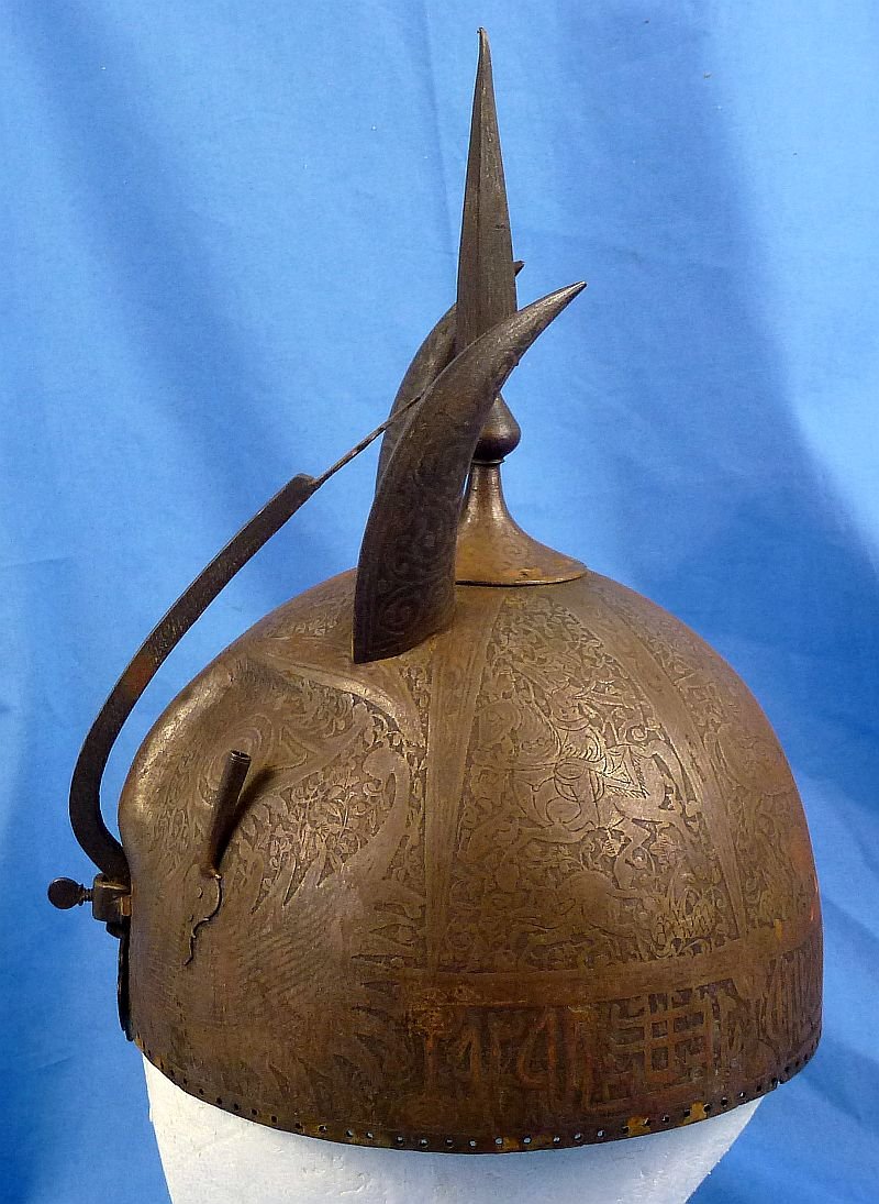 Persian Kula Khud Devil Mask Iron Helmet — image 5