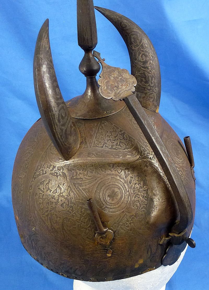 Persian Kula Khud Devil Mask Iron Helmet — image 6