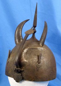 Persian Kula Khud Devil Mask Iron Helmet