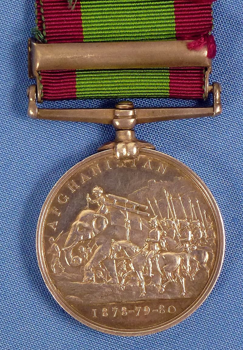 British Afghanistan 1878-79-80 Medal with Clasp 'Peiwar Kotal' to the 2/8th Regiment — image 2