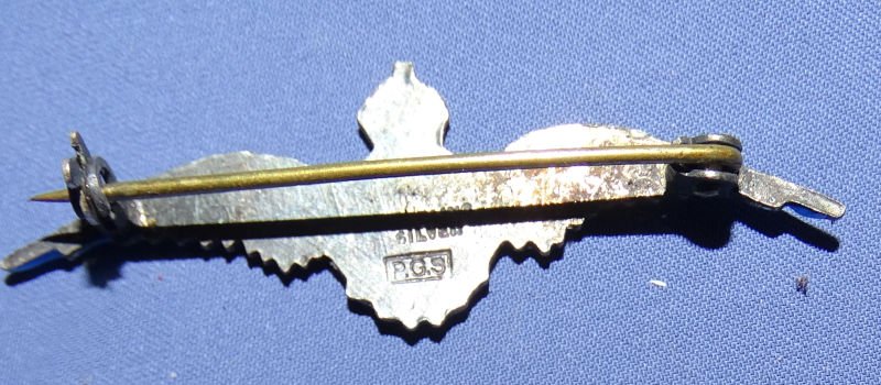 WWII Sterling 2 inch Royal Canadian Air Force Enamel Wing — image 2