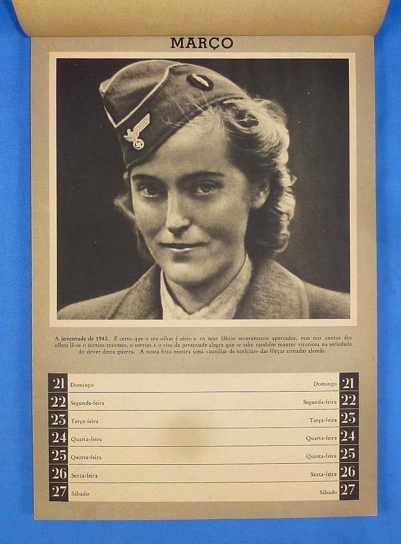1943 Pro Axis Portuguese 52 Page Calendar — image 3
