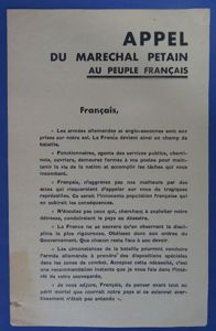 Appel du Maréchal Pétain au Peuple Francais Leaflet – Petain …