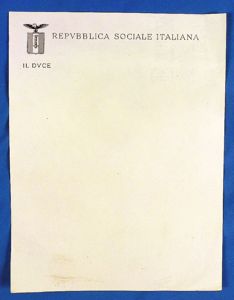WWII Benito Mussolini 'Il Duce' Stationary