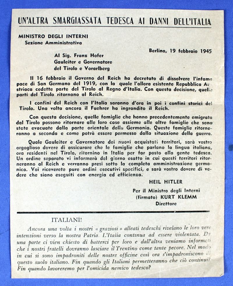 WWII Italian Anti German Leaflet — image 2