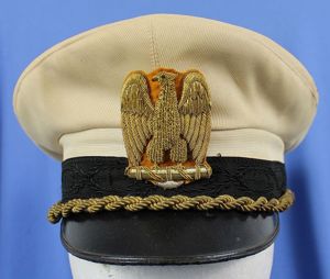 WWII Italian Fascist Officer White Top Visor Cap