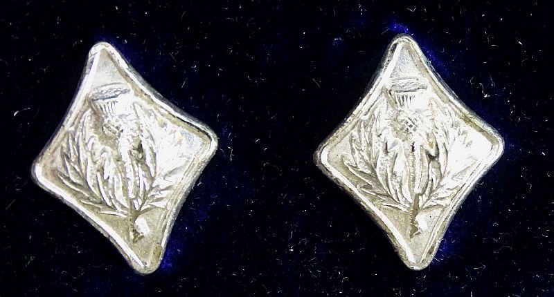 Cased Victorian Era Silver Scottish Thistle Buttons — image 2