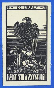 Benito Mussolini Personal Library Bookplate