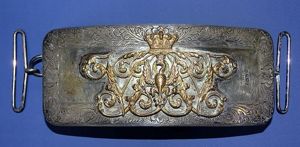British Victorian 14th Hussars Silver Mounted Cartridge Pouch