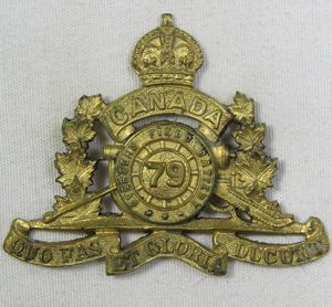 WWI Canada 79th Artillery Collar Badge