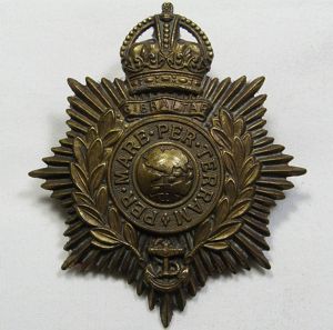 British Royal Marine Sun Helmet Badge