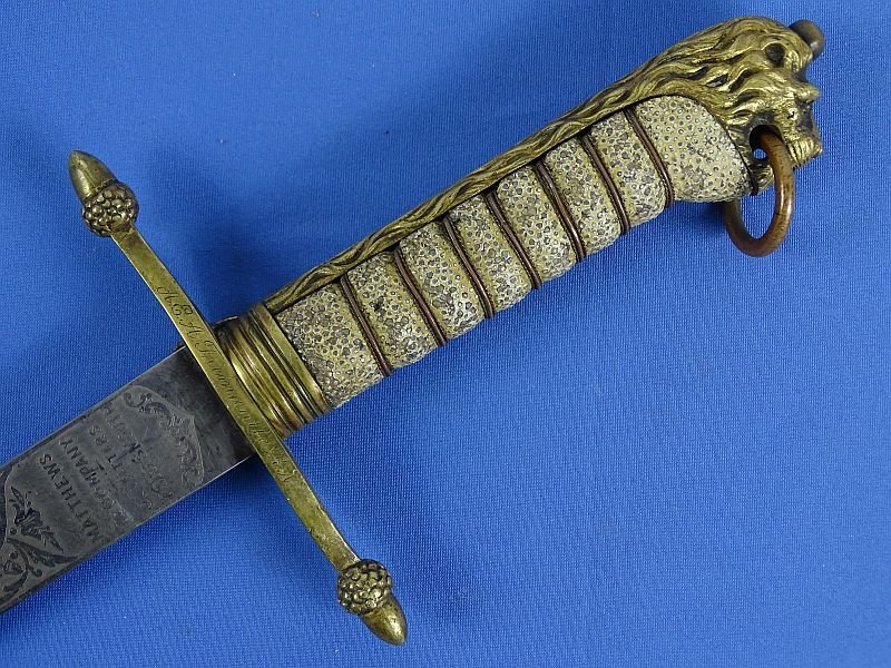 Victorian Period British Pattern 1856 Royal Navy Midshipman Dirk Engraved to 'A.E.A. Freemantle, R.N.' — image 10