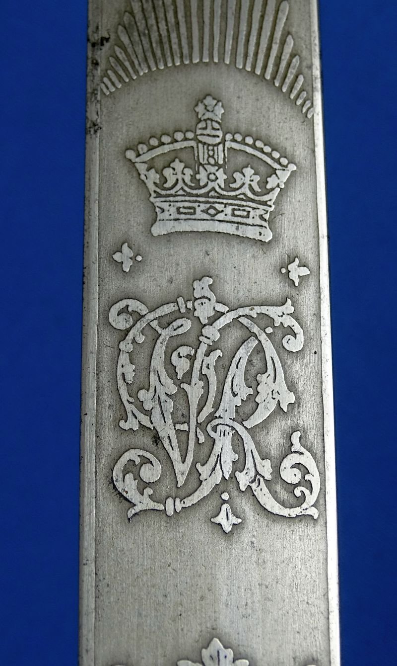 Victorian Period British Pattern 1856 Royal Navy Midshipman Dirk Engraved to 'A.E.A. Freemantle, R.N.' — image 6