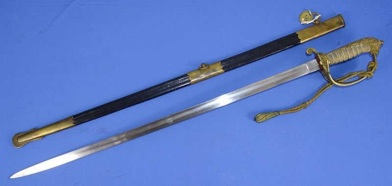 Portuguese Lion Head Naval Officer Sword with Portepee — image 3