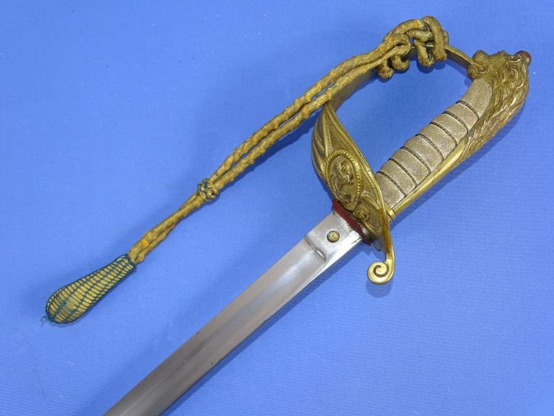Portuguese Lion Head Naval Officer Sword with Portepee — image 6
