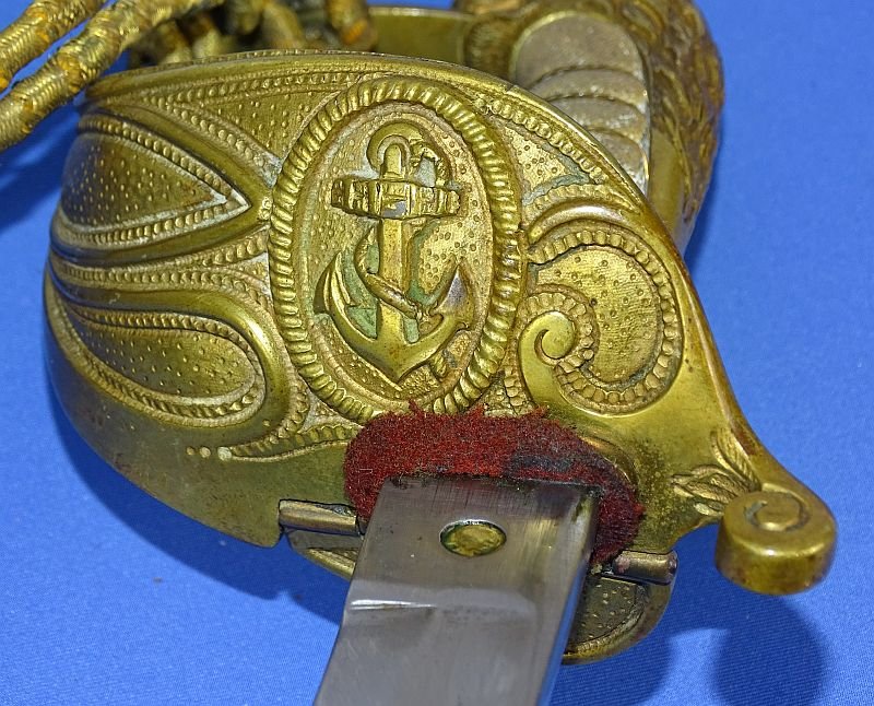 Portuguese Lion Head Naval Officer Sword with Portepee — image 8