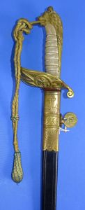 Portuguese Lion Head Naval Officer Sword with Portepee