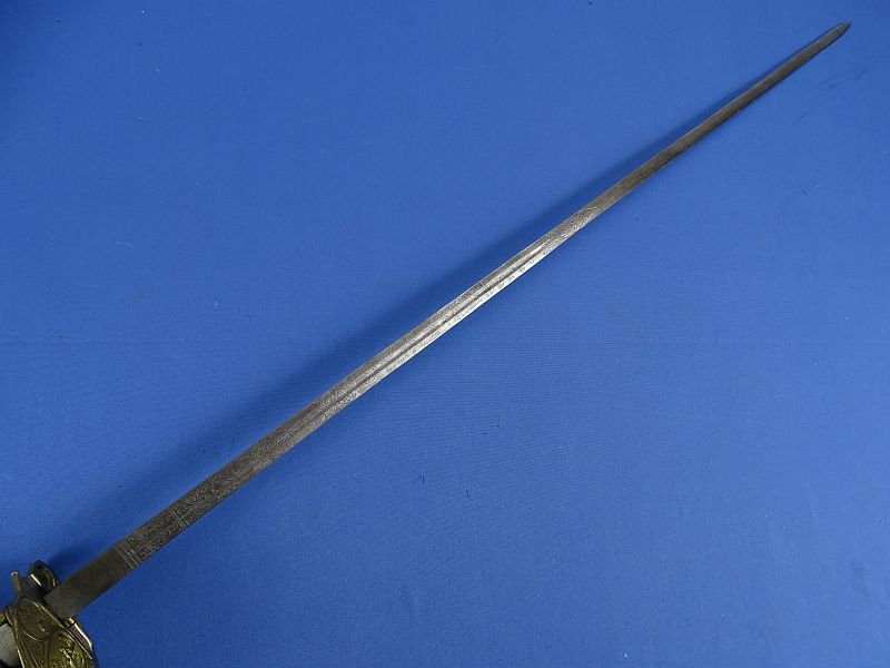 WWII Italian Naval Officer Sword with Etched Blade — image 4