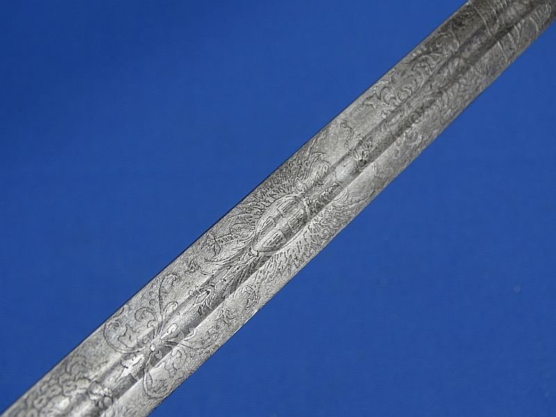 WWII Italian Naval Officer Sword with Etched Blade — image 6
