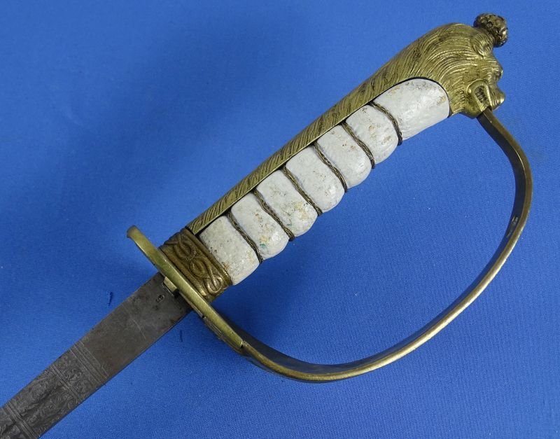 WWII Italian Naval Officer Sword with Etched Blade — image 7