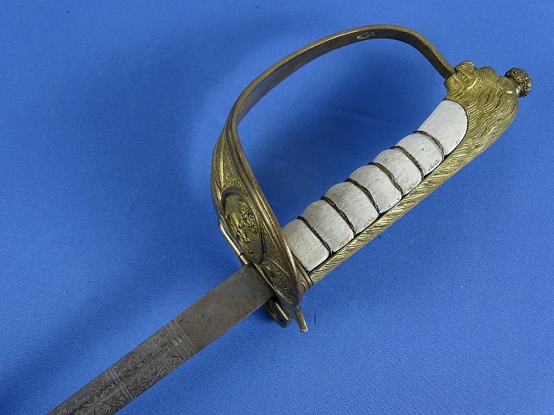 WWII Italian Naval Officer Sword with Etched Blade — image 8