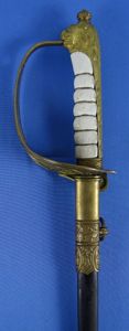 WWII Italian Naval Officer Sword with Etched Blade