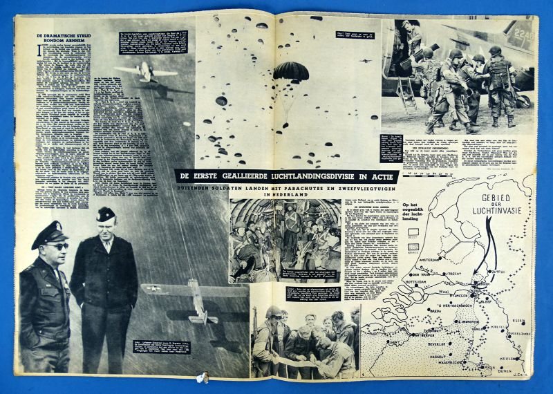 October, 1944 Dutch Language Pictorial News Magazine with Coverage of the Allied Airborne Invasion of Holland — image 3