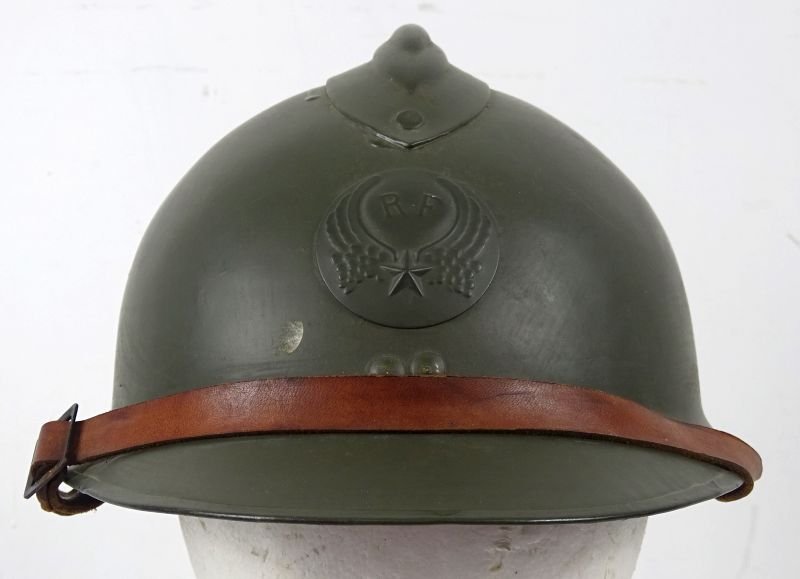 WWII French Model 1926 Adrian Helmet with 1937 French Air Force Badge — image 2