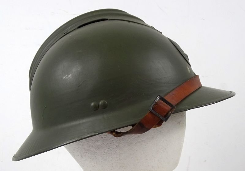 WWII French Model 1926 Adrian Helmet with 1937 French Air Force Badge — image 4