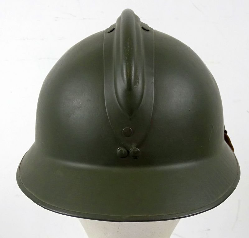 WWII French Model 1926 Adrian Helmet with 1937 French Air Force Badge — image 5