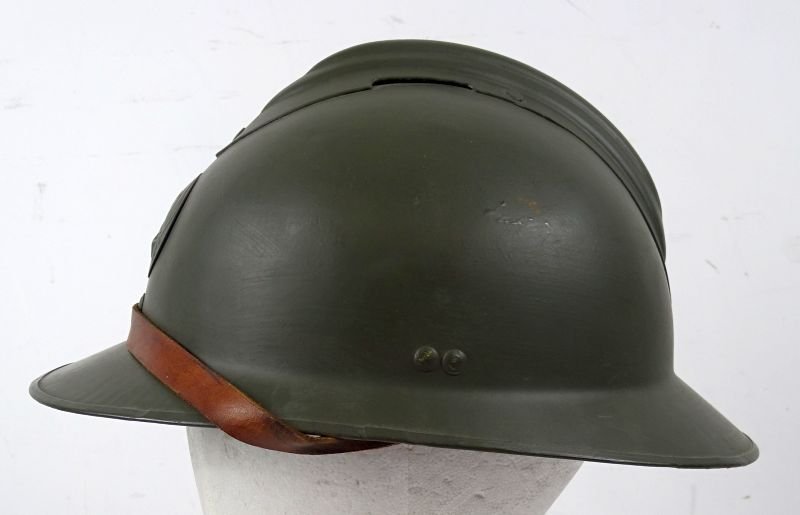 WWII French Model 1926 Adrian Helmet with 1937 French Air Force Badge — image 6