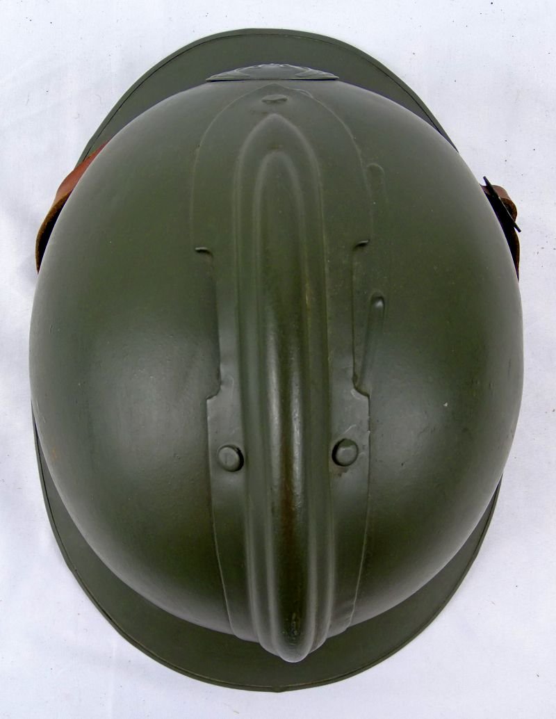 WWII French Model 1926 Adrian Helmet with 1937 French Air Force Badge — image 7