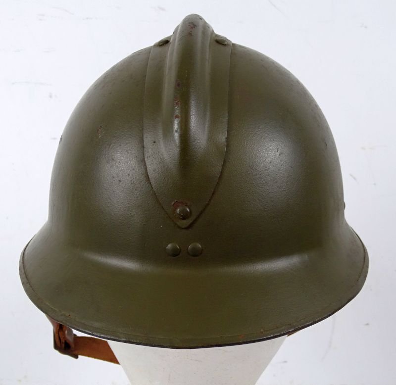 WWII French Model 1926 Adrian Helmet with 1937 Engineers Badge — image 5