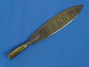 1917 'La Panne Belgium ' Trench Art Letter Opener