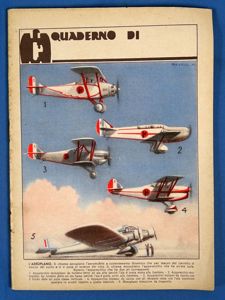 Italian Fascist Notebook with Italian Military Aircraft Cover Illustrations