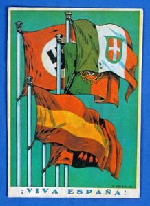 WWII Italian Pro Fascist Spain Propaganda Postcard