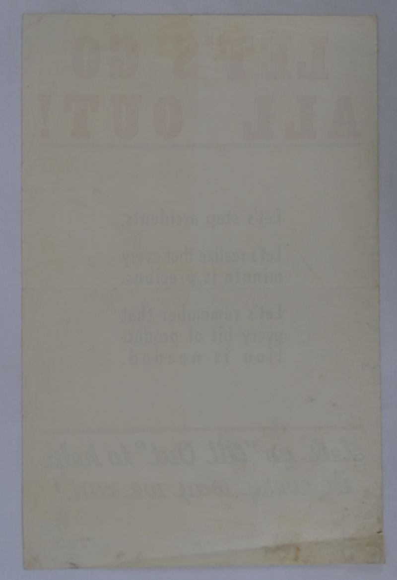 WWII Canadian Safety Poster: 'Let's Go All Out!' — image 2