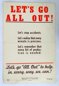 WWII Canadian Safety Poster: 'Let's Go All Out!'