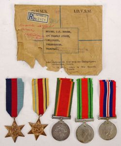 Named WWII British South Africa Medals Group