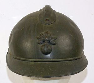 WWI French Infantry Field Gray Light Weight Adrian Parade Helmet