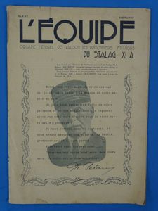 1943 French Prisoner of War Publication: 'L'Equipe'