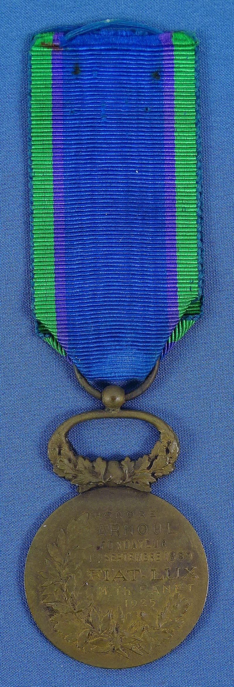 French Named 1925 Society of Popular Education Medal — image 2