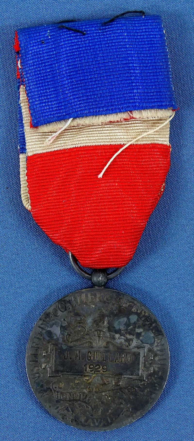 Named French 1929 Ministry of Labor and Industry Medal — image 2