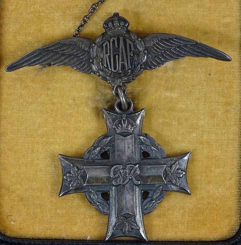 Named Posthumous WWII Canadian Memorial Cross on a Royal Canadian Air Force Wing — image 2